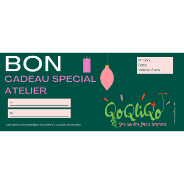 Bon cadeau spécial atelier